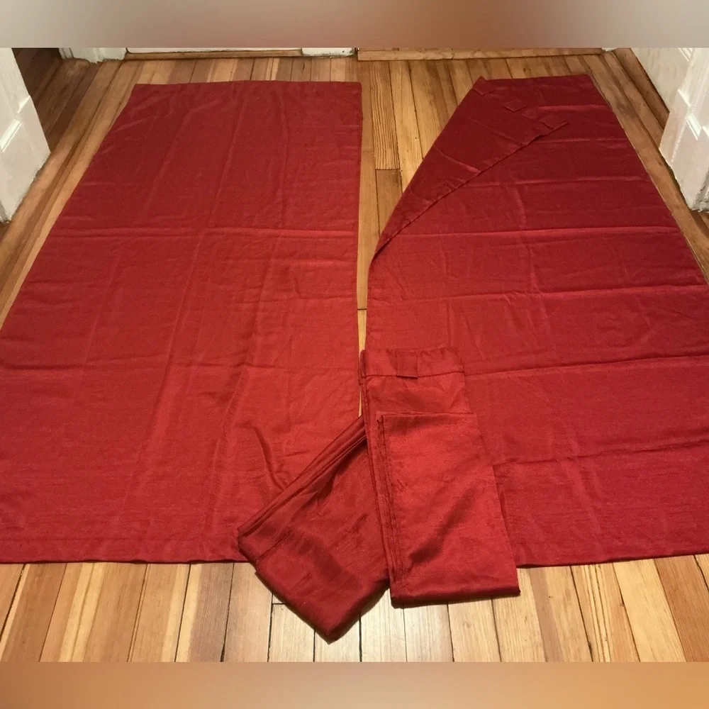 Bundle of 4 Crimson Red Curtain Panels